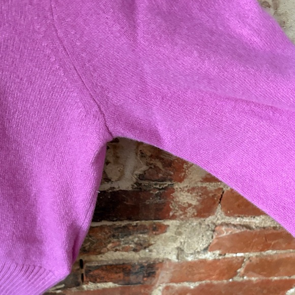 J. Crew Cropped Fit Cashmere Sweater in Dahlia Purple - Picture 5 of 8